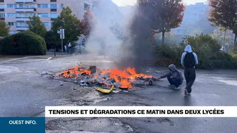Miniature de la vidéo titrée \"Tensions et dégradations dans deux lycées"